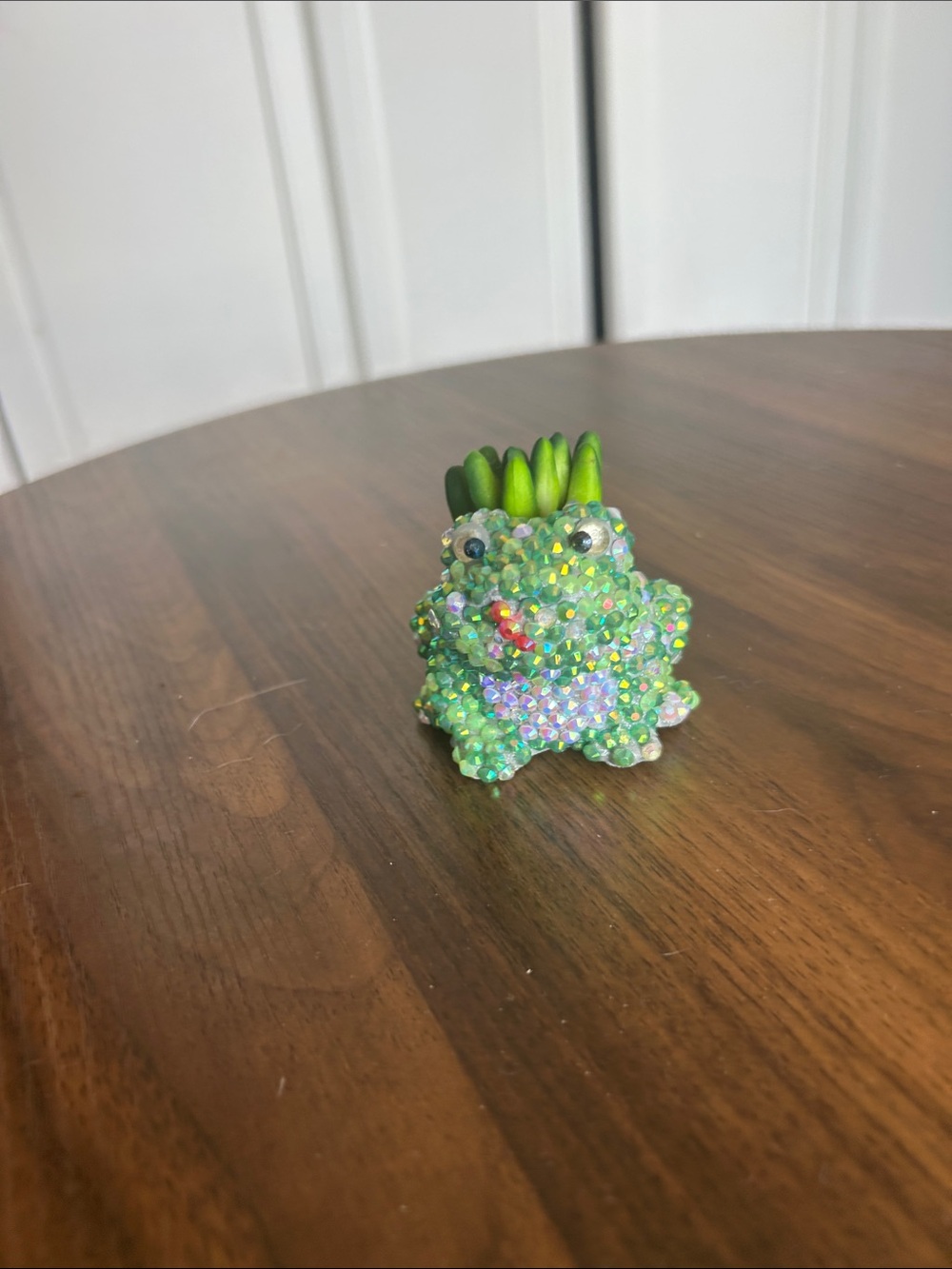 Bedazzled Green Crystal Frog Succulent Planter - Decorative Home Accent